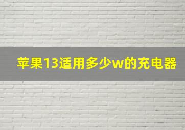 苹果13适用多少w的充电器