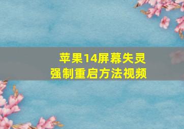 苹果14屏幕失灵强制重启方法视频