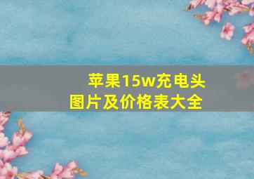 苹果15w充电头图片及价格表大全