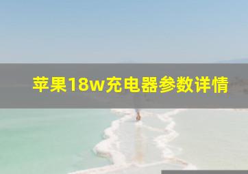 苹果18w充电器参数详情