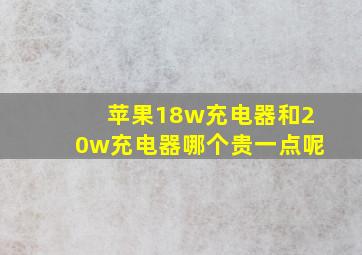 苹果18w充电器和20w充电器哪个贵一点呢