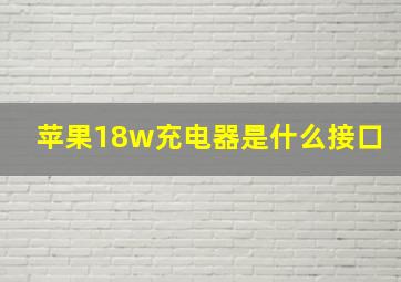 苹果18w充电器是什么接口