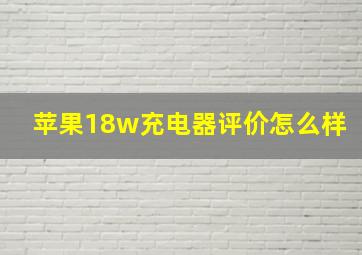 苹果18w充电器评价怎么样