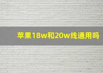 苹果18w和20w线通用吗