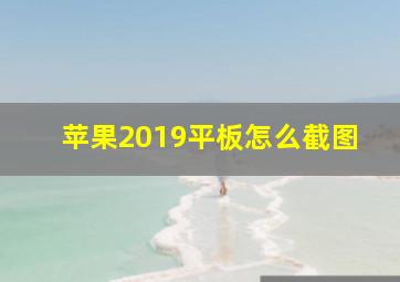 苹果2019平板怎么截图