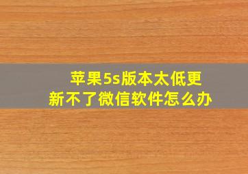 苹果5s版本太低更新不了微信软件怎么办