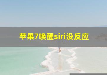 苹果7唤醒siri没反应