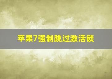 苹果7强制跳过激活锁