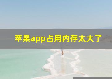 苹果app占用内存太大了