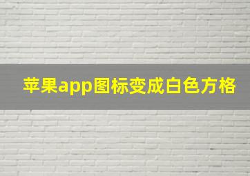 苹果app图标变成白色方格