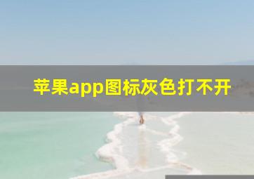 苹果app图标灰色打不开