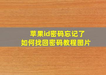 苹果id密码忘记了如何找回密码教程图片