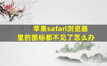 苹果safari浏览器里的图标都不见了怎么办