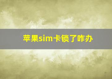 苹果sim卡锁了咋办