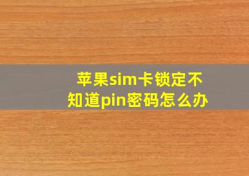 苹果sim卡锁定不知道pin密码怎么办