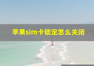 苹果sim卡锁定怎么关闭