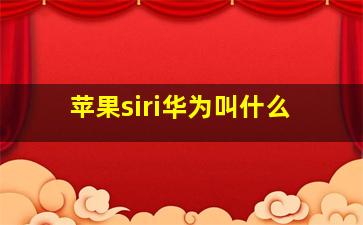 苹果siri华为叫什么