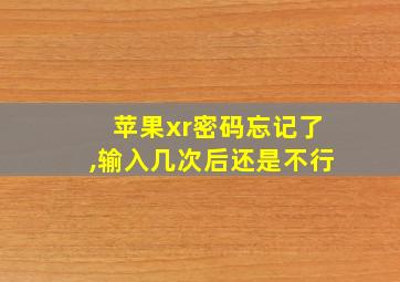 苹果xr密码忘记了,输入几次后还是不行