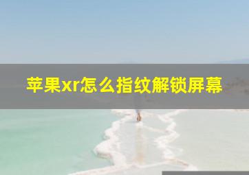 苹果xr怎么指纹解锁屏幕