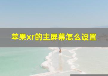 苹果xr的主屏幕怎么设置