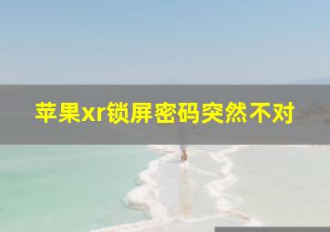 苹果xr锁屏密码突然不对