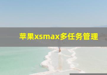 苹果xsmax多任务管理