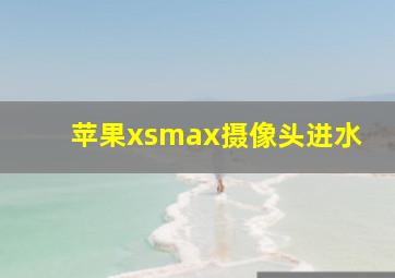 苹果xsmax摄像头进水