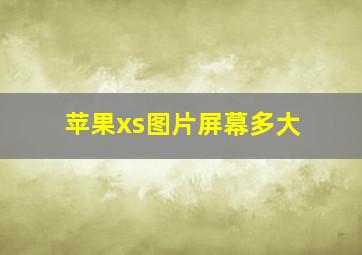 苹果xs图片屏幕多大