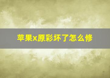 苹果x原彩坏了怎么修