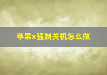 苹果x强制关机怎么做