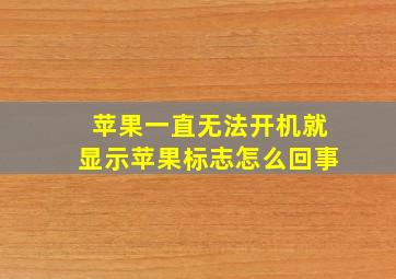 苹果一直无法开机就显示苹果标志怎么回事