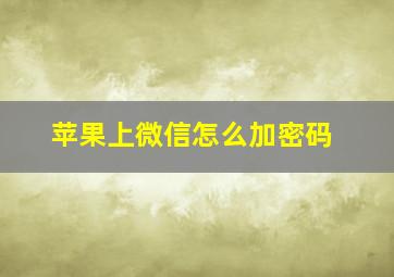 苹果上微信怎么加密码