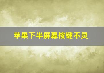 苹果下半屏幕按键不灵