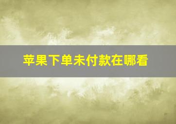 苹果下单未付款在哪看