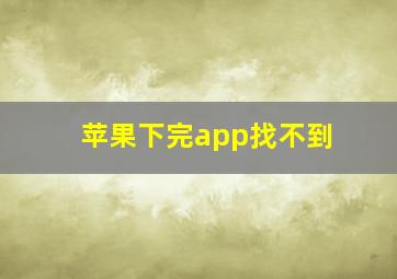 苹果下完app找不到