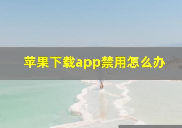 苹果下载app禁用怎么办