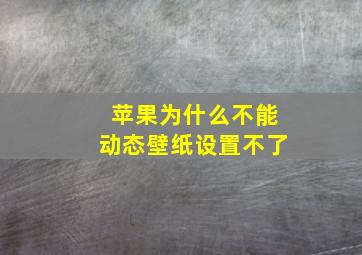 苹果为什么不能动态壁纸设置不了