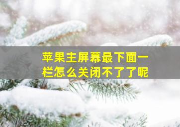 苹果主屏幕最下面一栏怎么关闭不了了呢