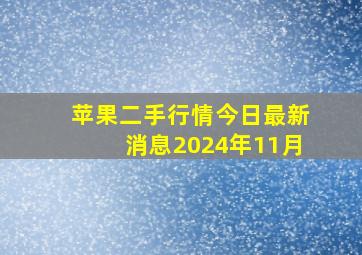 苹果二手行情今日最新消息2024年11月