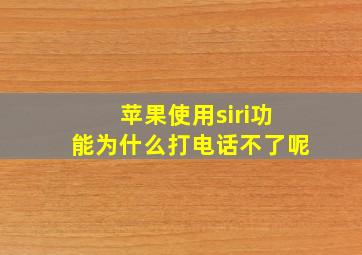 苹果使用siri功能为什么打电话不了呢