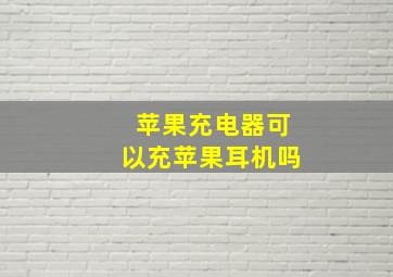 苹果充电器可以充苹果耳机吗