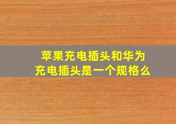 苹果充电插头和华为充电插头是一个规格么