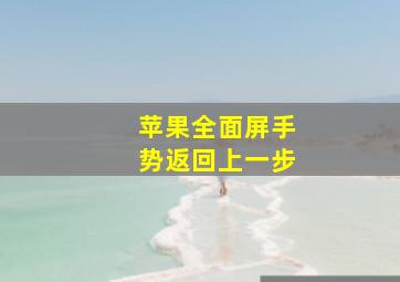 苹果全面屏手势返回上一步