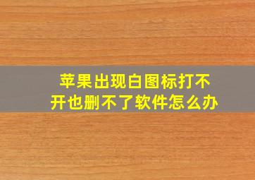 苹果出现白图标打不开也删不了软件怎么办