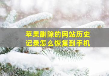 苹果删除的网站历史记录怎么恢复到手机