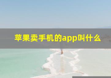 苹果卖手机的app叫什么