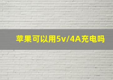 苹果可以用5v/4A充电吗