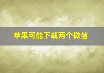 苹果可能下载两个微信