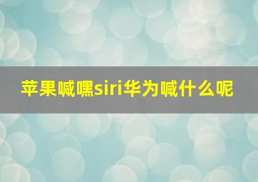 苹果喊嘿siri华为喊什么呢