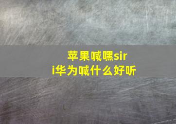 苹果喊嘿siri华为喊什么好听